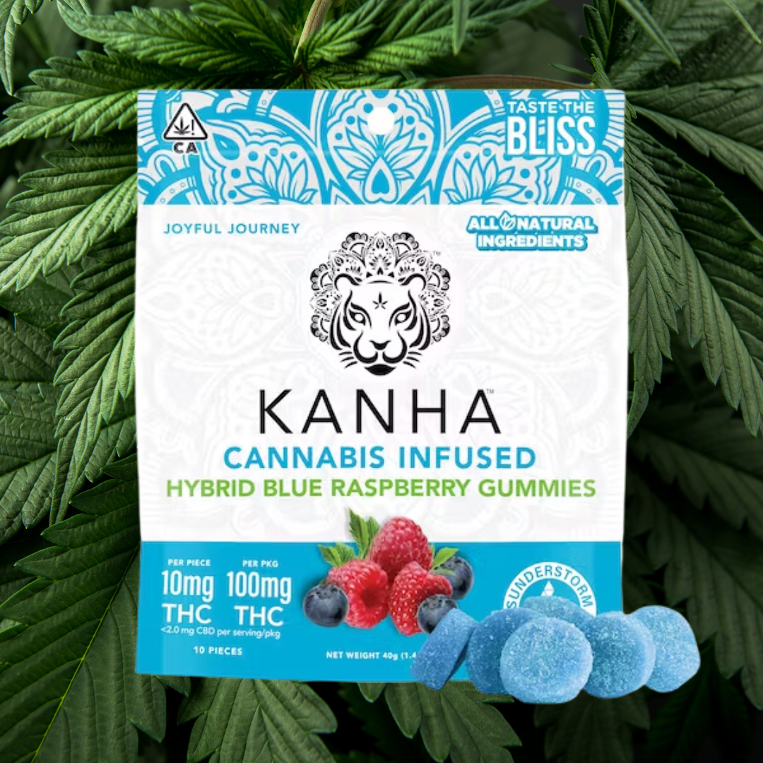 Kanha - THC Classic Hybrid Blue Raspberry 100 mg - Soft Chew Gummies – The  Real Calm & Collective