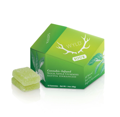 WYLD- Sour Apple Sativa Enhanced Gummies