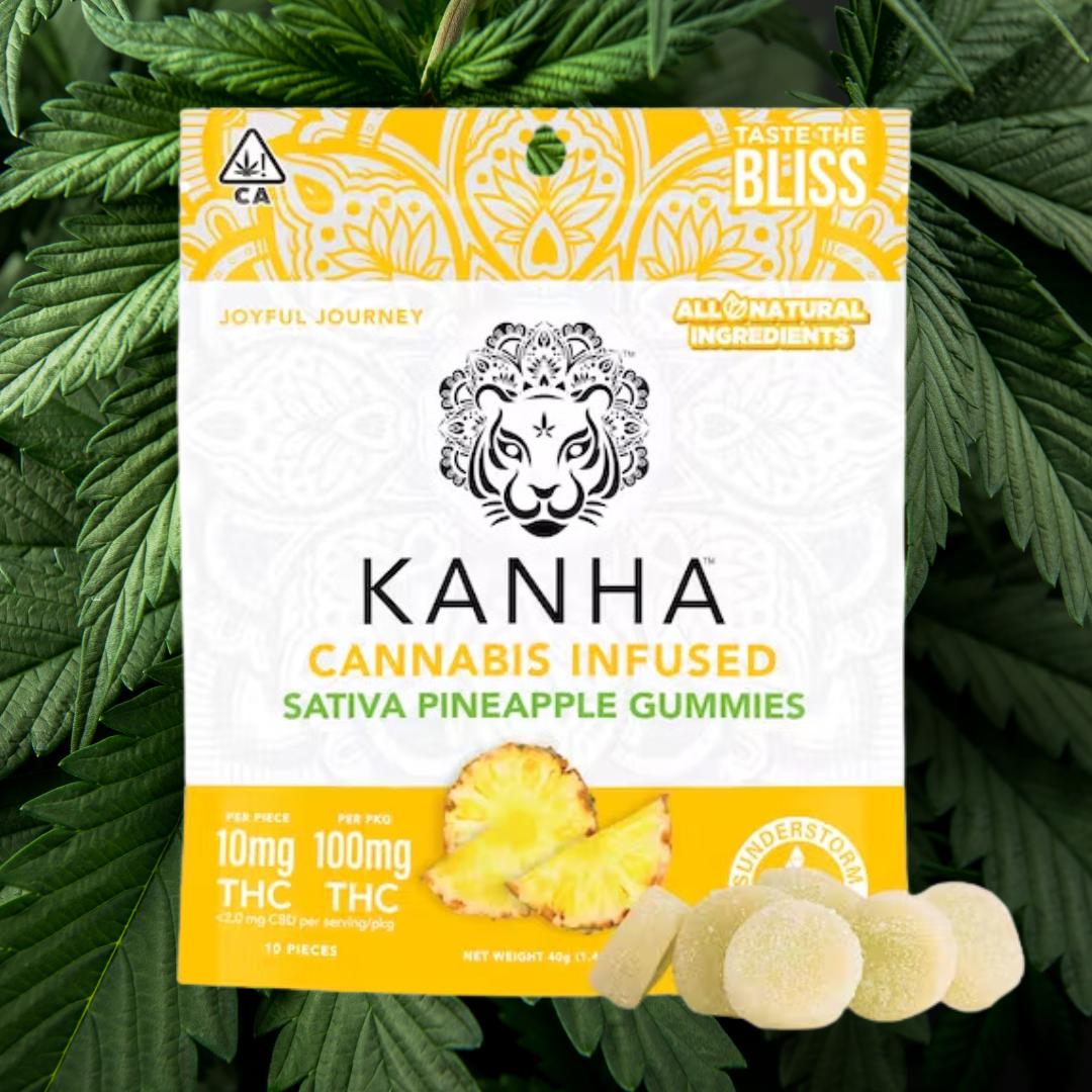 Kanha - THC Classic Pineapple Sativa 100mg - Soft Chew Gummies