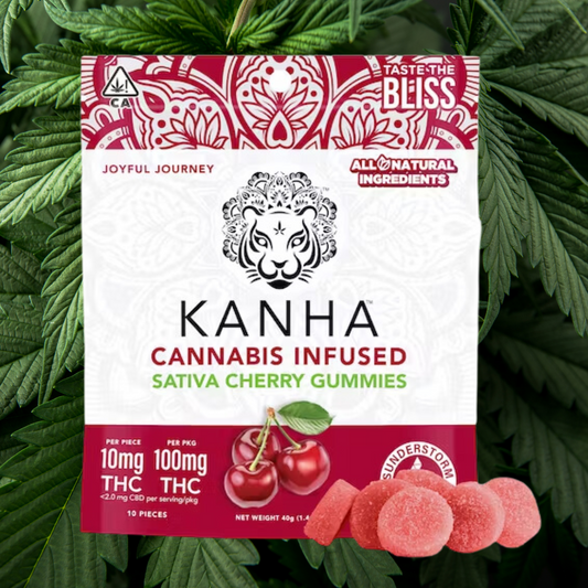 Kanha - THC Classic  Cherry Sativa 100mg - Soft Chew Gummies